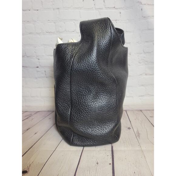 Michael Kors Fulton Pebbled Black Soft Leather Medium Shoulder Bag Handbag - Picture 3 of 10